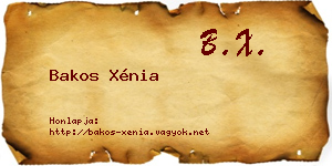 Bakos Xénia névjegykártya